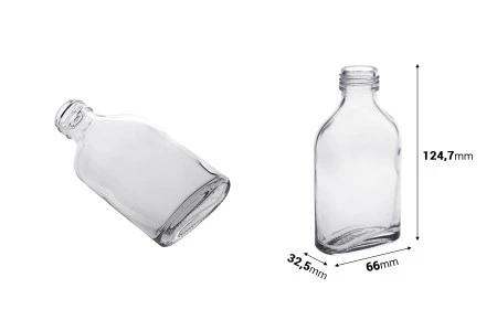 Staklena flašica 100mL u obliku pljoske-2