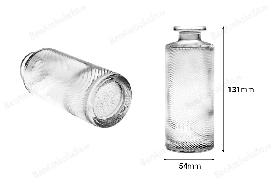 Staklena providna dekorativna bočica 150mL, pogodna za osveživač prostora-dimenzije_slike