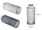 Staklena dekorativna bočica 150mL sa reljefom, pogodna za osveživač prostora-dimenzije_slike