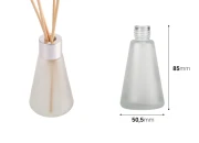 Staklena bočica od peskiranog stakla 50mL konusnog oblika, pogodna za osveživač prostora-dimenzije_slike