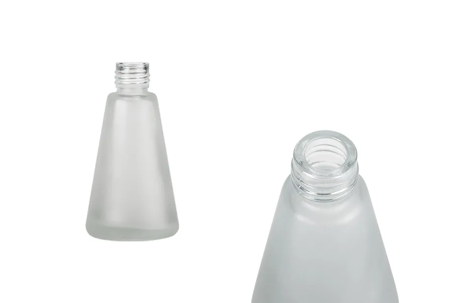 Staklena bočica od peskiranog stakla 50mL konusnog oblika, pogodna za osveživač prostora-slika_proizvoda