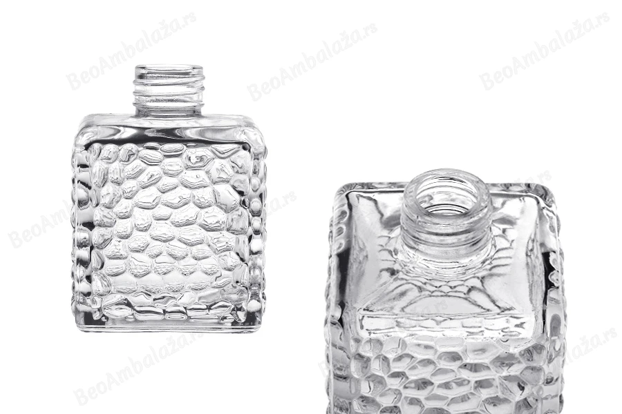 Staklena četvrtasta bočica 200mL (PP 28) sa reljefom, za osveživač prostora-slika_proizvoda