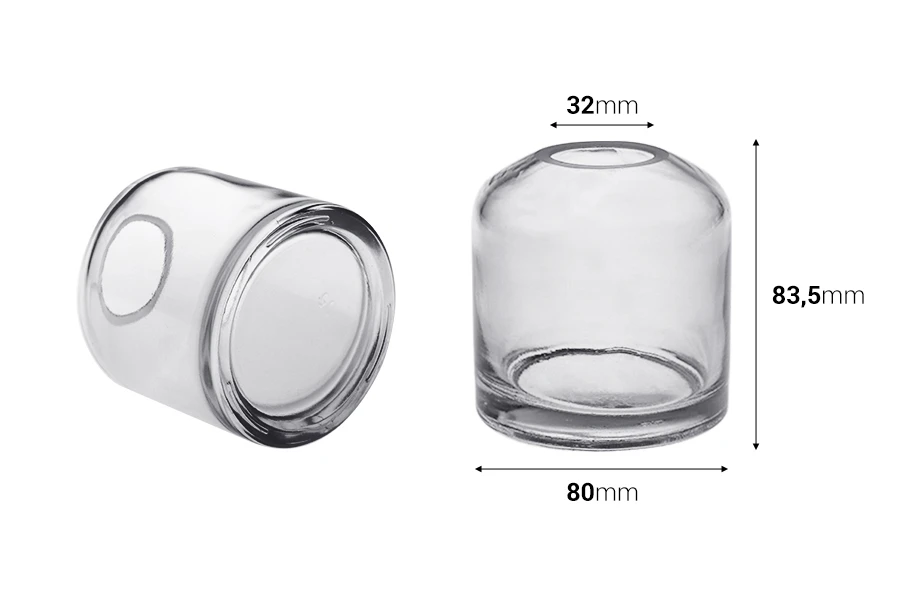 Staklena ukrasna vaza 250 mL, za osveživače prostora ili cveće-dimenzije_slike