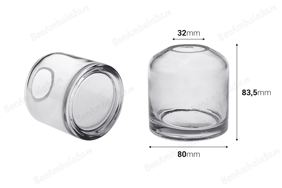 Staklena ukrasna vaza 250 mL, za osveživače prostora ili cveće-dimenzije_slike