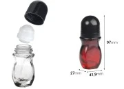 Staklena roll-on bočica 30mL sa crnim plastičnim zatvaračem - 6 kom-dimenzije_slike
