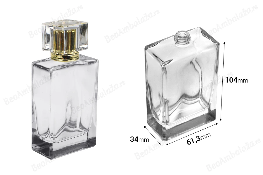 Staklena bočica za parfeme 100mL (15/400) pravougaonog oblika-dimenzije_slike