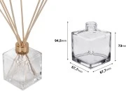 Staklena flaša četvrtasta 200 ml PP 28 – pogodna za osveživače prostora-dimenzije_slike