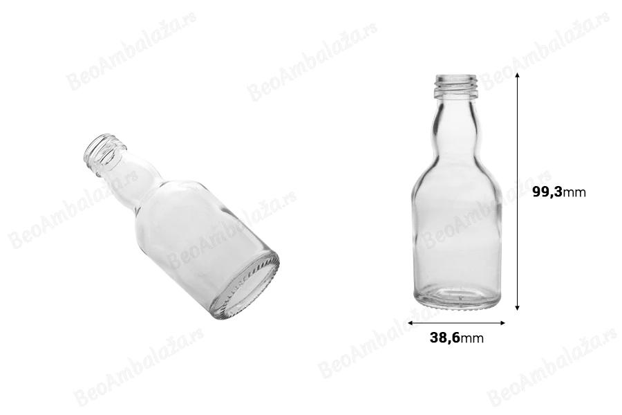 Staklena flašica 50 ml (PP 20) za piće-dimenzije_slike