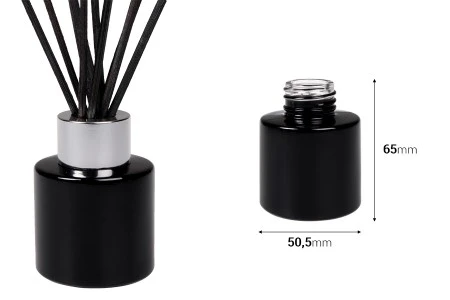 Cilindrična staklena flašica 50mL crne ili bele boje, idealna za osveživač prostora PP28-2