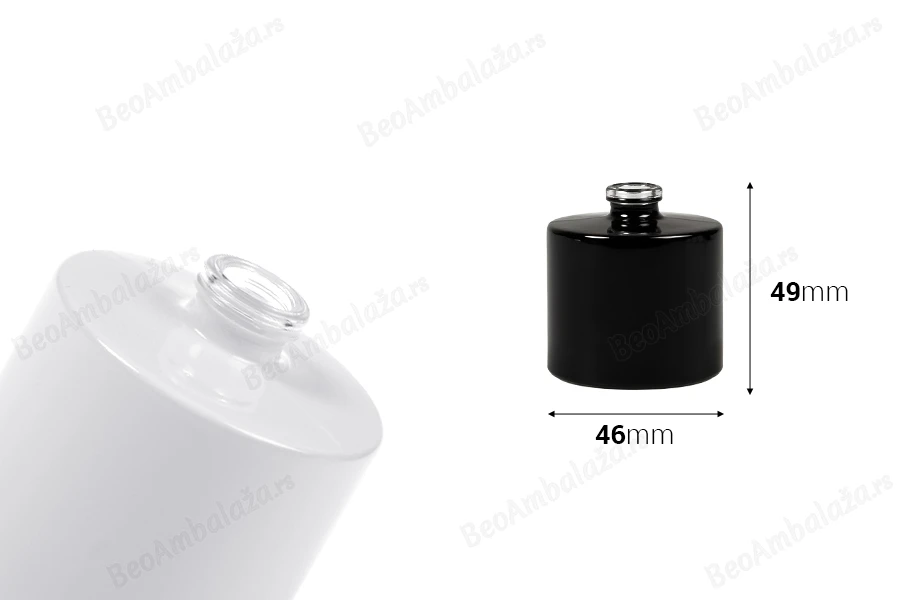 Okrugla flašica za parfem 30mL sa 15 mm „Crimp“ sigurnosnim zatvaranjem u beloj ili crnoj boji-dimenzije_slike