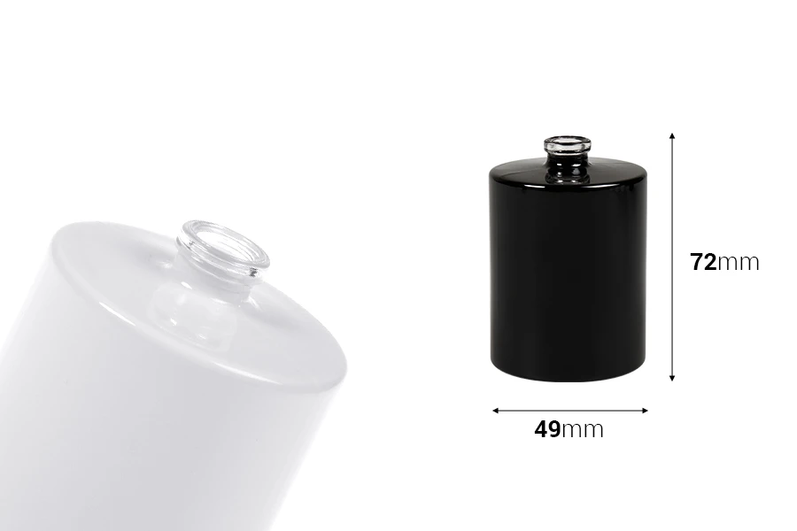 Okrugla flašica za parfem 50mL sa 15 mm „Crimp“ sigurnosnim zatvaranjem u beloj ili crnoj boji