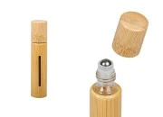 Roll on bočica 10mL sa oblogom od bambusa (staklena iznutra) i metalnom kuglicom - 6 kom
