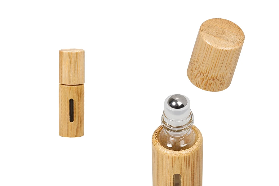 Roll on bočica 5mL sa oblogom od bambusa (staklena iznutra) i metalnom kuglicom - 6 kom Roll on bočica 5mL sa oblogom od bambusa (staklena iznutra) i metalnom kuglicom - 6 kom
