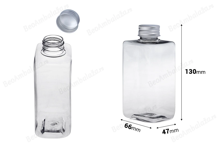 Providna plastična (PET) flaša 300 mL sa aluminijumskim zatvaračem - 6 kom-dimenzije_slike