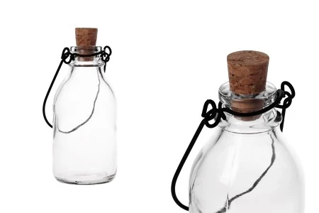 Staklena flašica sa metalnom drškom i pampurom 100mL-1