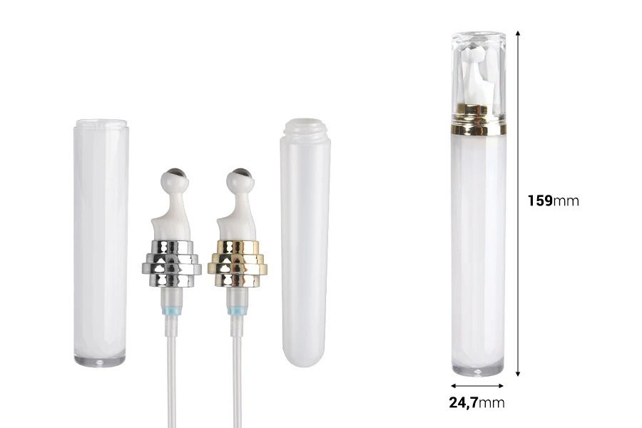 Cilindrična akrilna bočica 20mL za kozmetičku upotrebu, sa roll-on pumpicom i zatvaračem Cilindrična akrilna bočica 20mL za kozmetičku upotrebu, sa roll-on pumpicom i zatvaračem