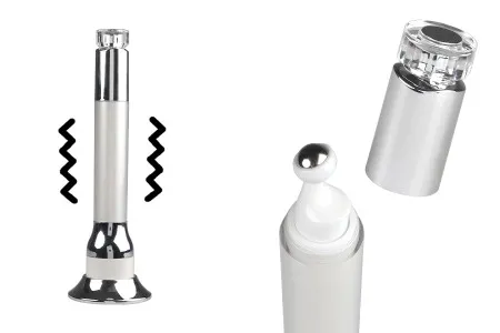 Akrilna bela bočica 15mL sa roll-on pumpicom za serum i vibracijom na dodir-1