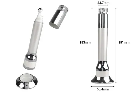 Akrilna bela bočica 15mL sa roll-on pumpicom za serum i vibracijom na dodir-2