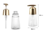 Plastična PET bočica 200mL, providna sa mat zlatnom pumpicom Plastična PET bočica 200mL, providna sa mat zlatnom pumpicom