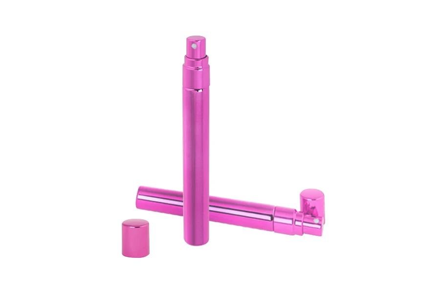 Roze staklena bočica 10mL za parfem sa aluminijumskom oblogom - 6 kom-slika_proizvoda