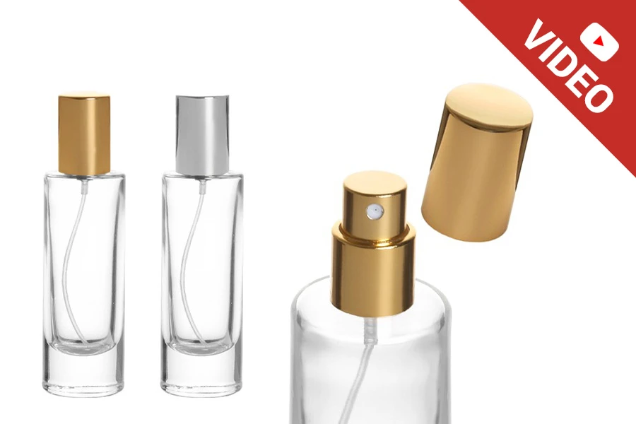 Bočica za parfeme 30mL providna sa sprejom i aluminijumskim poklopcem