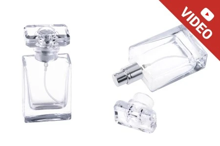 Staklena bočica za parfeme 30mL sa zatvaračem i sprejom (PP 15)-1