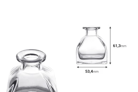 Staklena četvrtasta flašica od 50mL-2