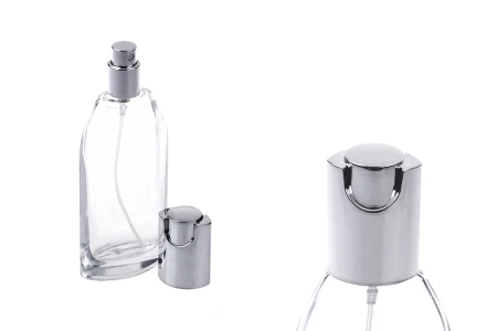 Staklena flašica 45mL sa aluminijumskim srebrnim sprejom i zatvaračem-1