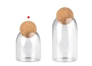 Staklena providna posuda 500mL sa čepom od prirodne plute u obliku kugle-grupa_slika