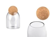 Staklena providna posuda 500mL sa čepom od prirodne plute u obliku kugle-slika_proizvoda