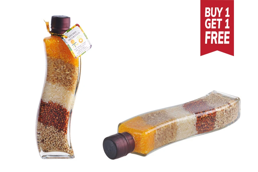 Staklena bočica 180mL sa semenkama, za dekoraciju kuhinje-slika_proizvoda