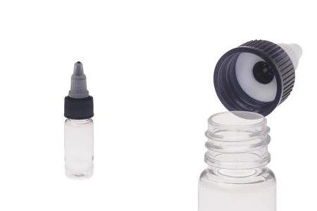 Plastična PET bočica 10mL sa crnim "unicorn" poklopcem za elektronsku cigaretu - 50 kom-1