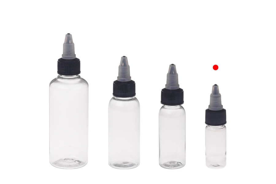 Plastična PET bočica 10mL sa crnim "unicorn" poklopcem za elektronsku cigaretu - 50 kom