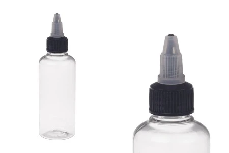 Plastična PET bočica 100mL sa crnim "unicorn" poklopcem za elektronsku cigaretu - 50 kom-2