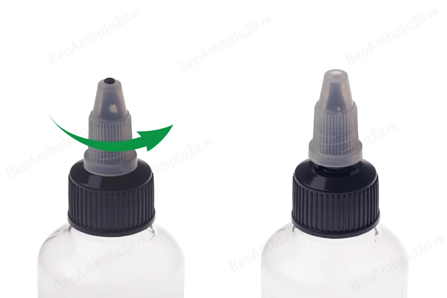 Plastična PET bočica 30mL sa crnim "unicorn" poklopcem za elektronsku cigaretu - 50 kom-grupa_slika