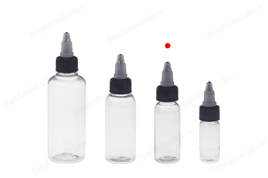 Plastična PET bočica 30mL sa crnim "unicorn" poklopcem za elektronsku cigaretu - 50 kom-grupa_slika