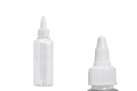 Flašica PET 100mL providna sa belim twist up zatvaračem "unicorn" za elektronske cigarete - 50 kom-1