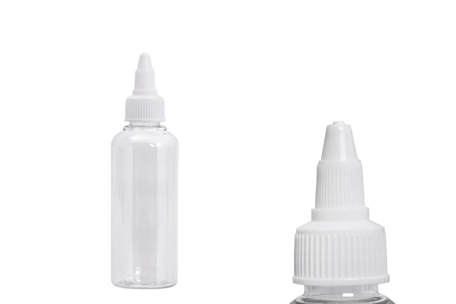 Flašica PET 100mL providna sa belim twist up zatvaračem "unicorn" za elektronske cigarete - 50 kom Flašica PET 100mL providna sa belim twist up zatvaračem "unicorn" za elektronske cigarete - 50 kom