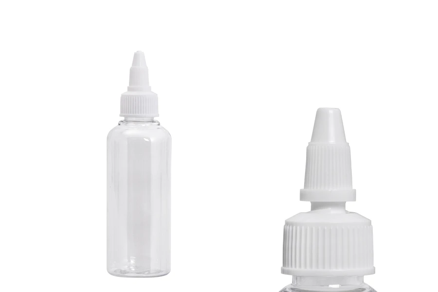 Flašica PET 100mL providna sa belim twist up zatvaračem "unicorn" za elektronske cigarete - 50 kom Flašica PET 100mL providna sa belim twist up zatvaračem "unicorn" za elektronske cigarete - 50 kom
