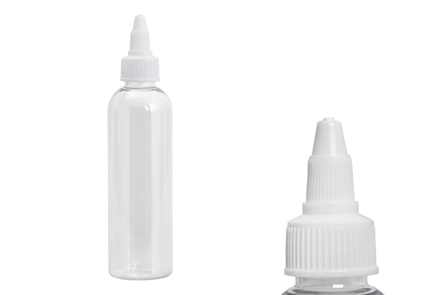 Flašica PET 120mL providna sa belim twist up zatvaračem "unicorn" za elektronske cigarete - 50 kom Flašica PET 120mL providna sa belim twist up zatvaračem "unicorn" za elektronske cigarete - 50 kom