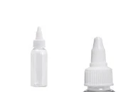 Flašica PET 50mL providna sa belim twist up zatvaračem "unicorn" za elektronske cigarete - 50 kom