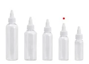 Flašica PET 50mL providna sa belim twist up zatvaračem "unicorn" za elektronske cigarete - 50 kom