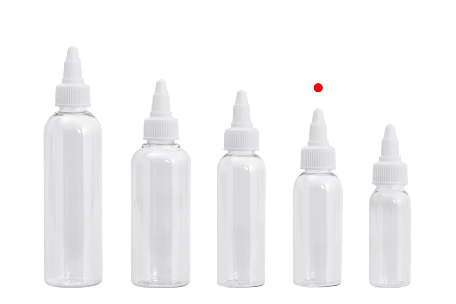 Flašica PET 50mL providna sa belim twist up zatvaračem "unicorn" za elektronske cigarete - 50 kom