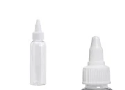 Flašica PET 60mL providna sa belim twist up zatvaračem "unicorn" za elektronske cigarete - 50 kom Flašica PET 60mL providna sa belim twist up zatvaračem "unicorn" za elektronske cigarete - 50 kom