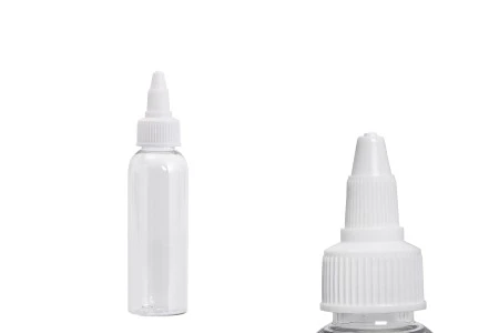 Flašica PET 60mL providna sa belim twist up zatvaračem "unicorn" za elektronske cigarete - 50 kom-1