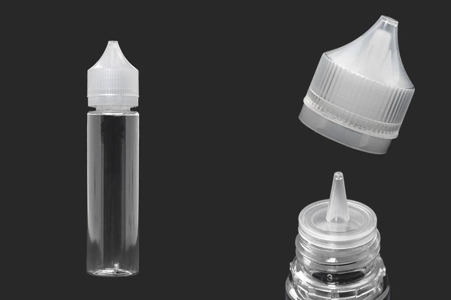 PET flašica 60mL sa plastičnom kapaljkom i providnim zatvaračem za dopunu za električnu cigaretu - 50 kom PET flašica 60mL sa plastičnom kapaljkom i providnim zatvaračem za dopunu za električnu cigaretu - 50 kom