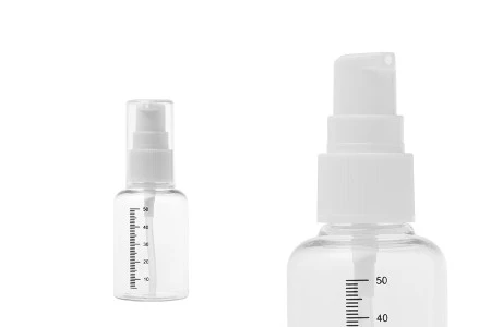 Plastična flašica 50mL za kreme sa mernim oznakama, pumpicom i zatvaračem - 24 kom-1