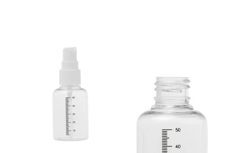 Plastična flašica 50mL za kreme sa mernim oznakama, pumpicom i zatvaračem - 24 kom-2