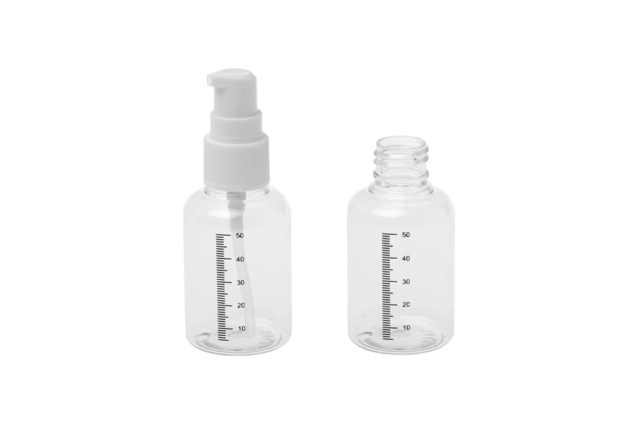 Plastična flašica 50mL za kreme sa mernim oznakama, pumpicom i zatvaračem - 24 kom Plastična flašica 50mL za kreme sa mernim oznakama, pumpicom i zatvaračem - 24 kom-grupa_slika