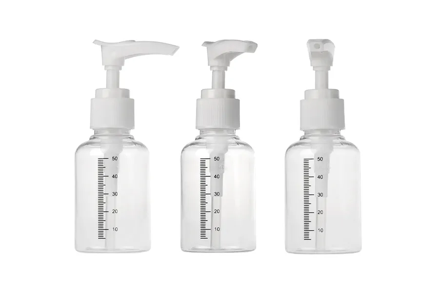 Plastična flašica 50mL sa mernim oznakama, za šampon - 24 kom Plastična flašica 50mL sa mernim oznakama, za šampon - 24 kom